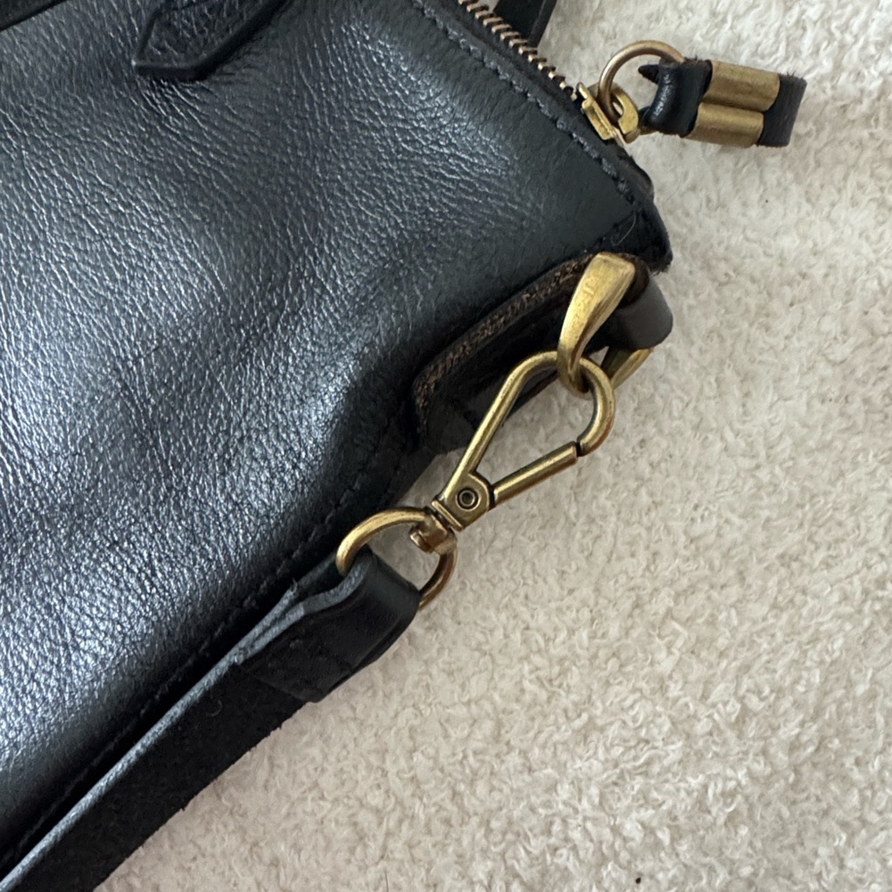 Madewell The Zip-Top Medium Black Full Leather Transport Tote - Picture 5 of 5